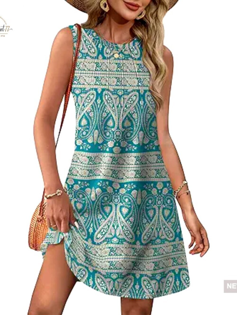 Loose Sleeveless Sundress with Pockets Casual Swimsuit Coverup